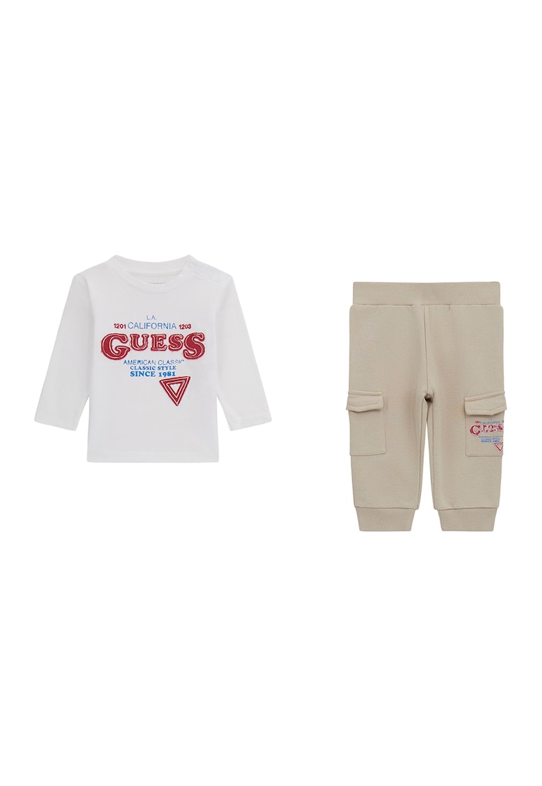 Set de bluza de bumbac si pantaloni cargo cu logo