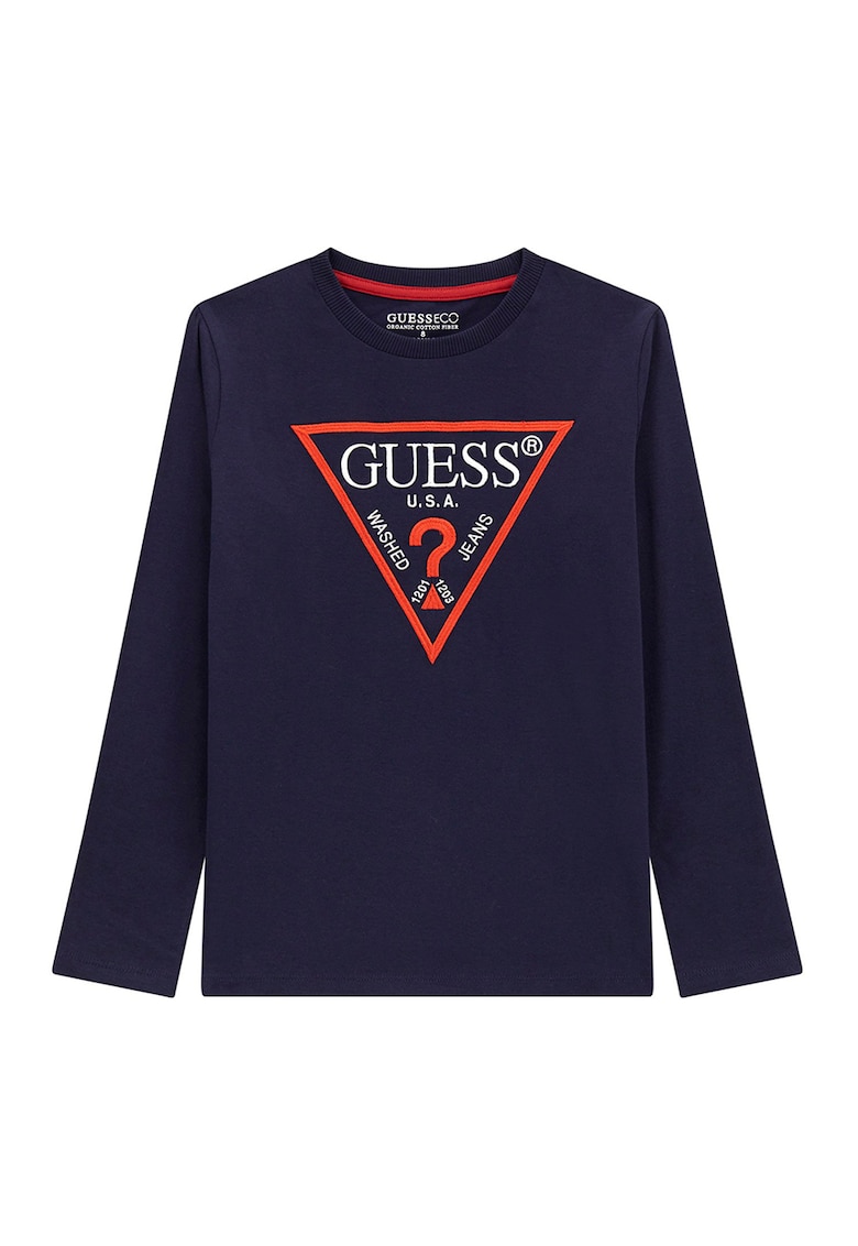 GUESS - Bluza de bumbac cu imprimeu logo