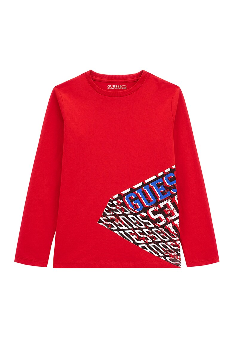 Bluza cu logo si decolteu la baza gatului