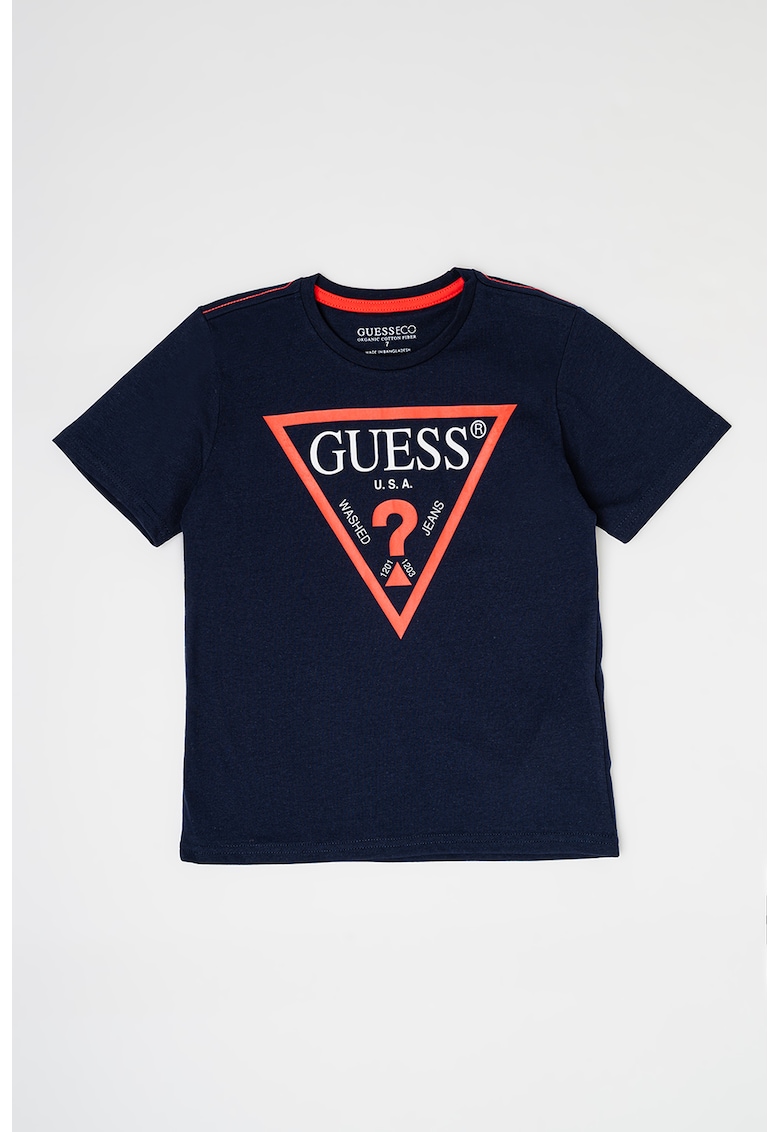 GUESS - Tricou de bumbac organic cu imprimeu logo