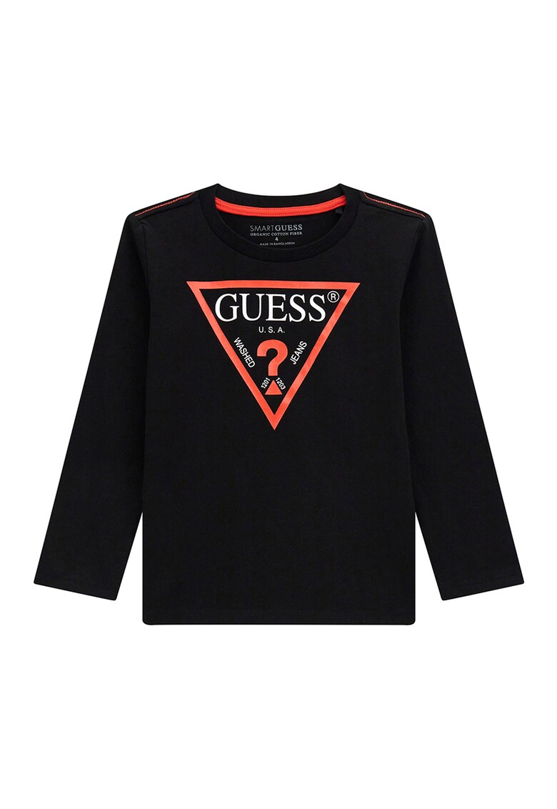 GUESS - Bluza de bumbac organic cu imprimeu logo