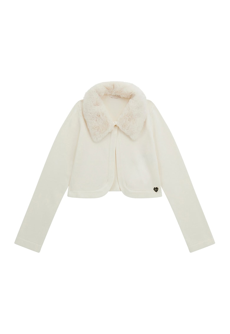 Cardigan cu guler pufos