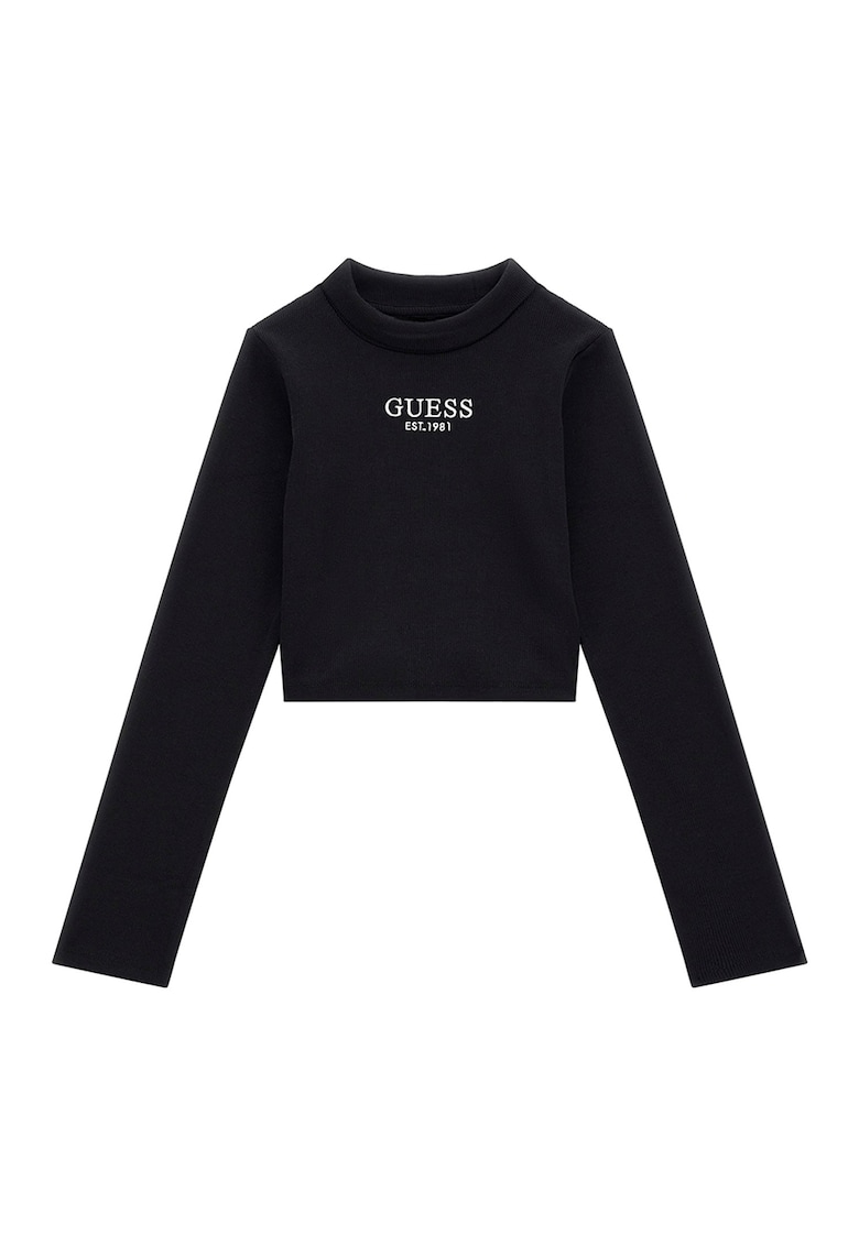 GUESS - Bluza cu striatii si logo brodat