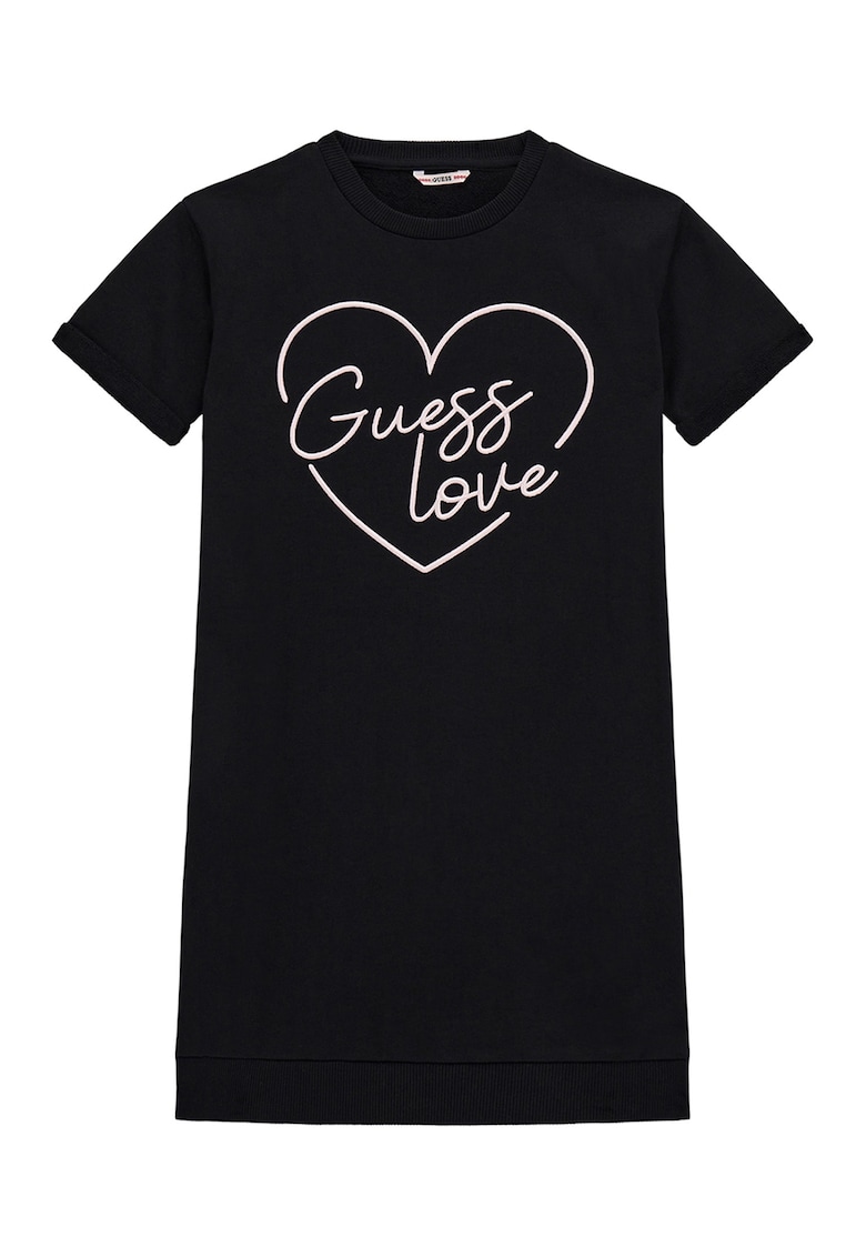 GUESS - Rochie-tricou cu logo brodat