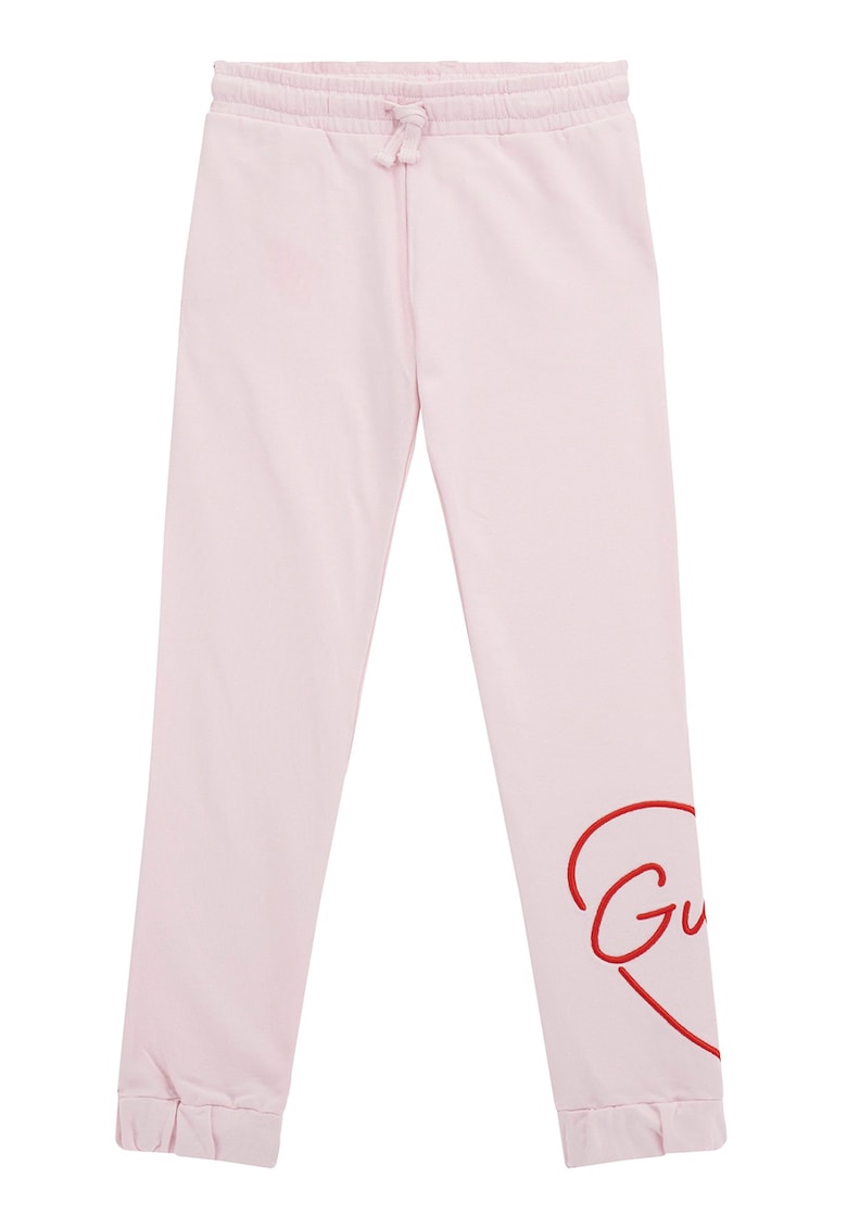 GUESS - Pantaloni de trening din bumbac cu snur in talie