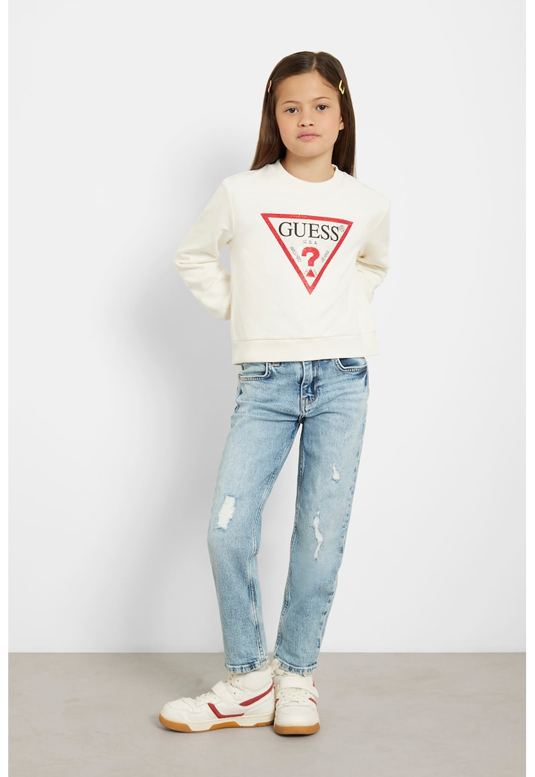 Bluza de trening din bumbac cu model logo - Alb murdar
