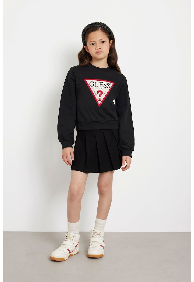 Bluza de trening din bumbac cu model logo - Negru/Coral/Alb murdar