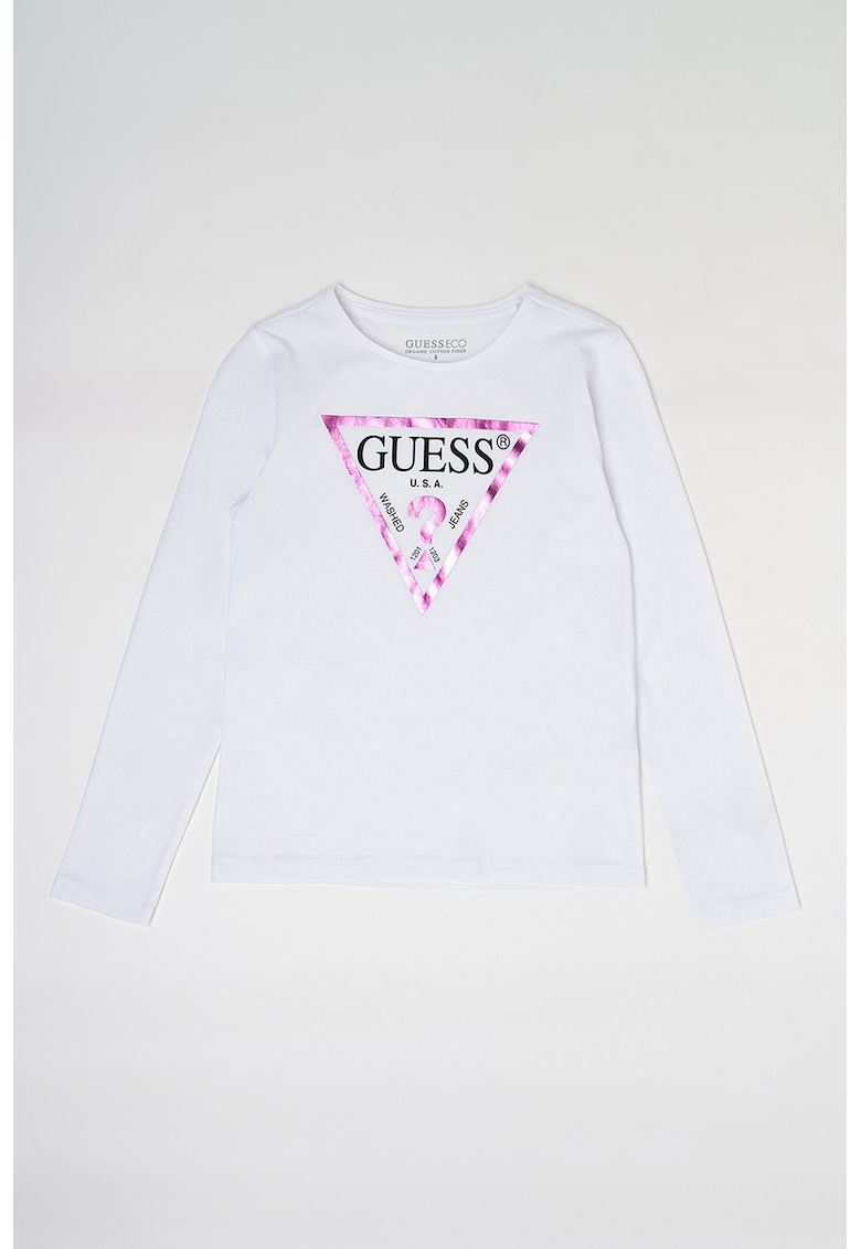 GUESS - Bluza de bumbac cu imprimeu logo