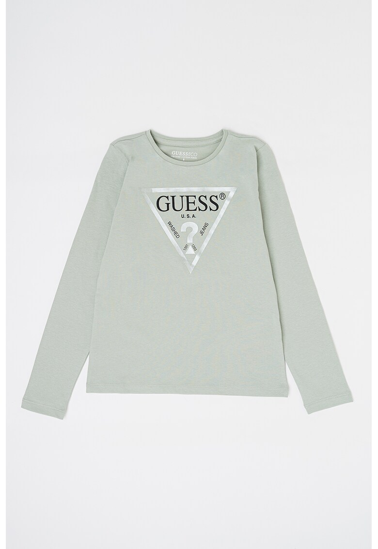 GUESS - Bluza de bumbac cu imprimeu logo