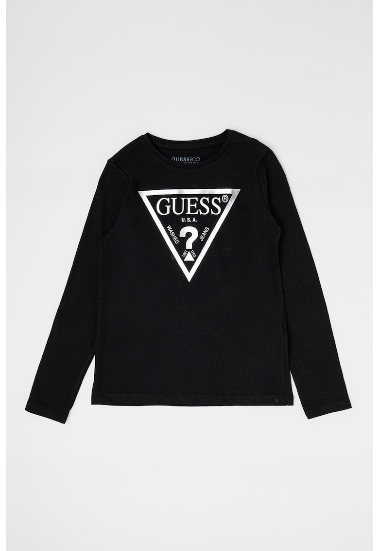 GUESS - Bluza de bumbac cu imprimeu logo