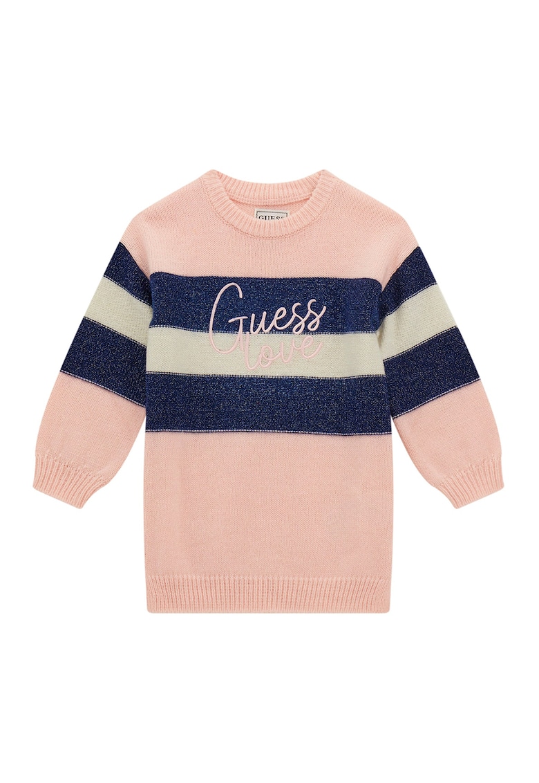 Rochie-pulover din amestec de lana cu terminatii elastice cu striatii