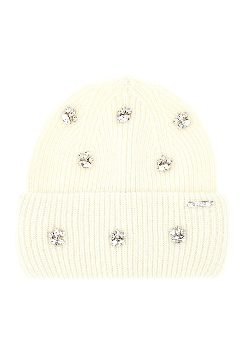 Caciula din amestec de lana cu aplicatii de strasuri Caciula din amestec de lana cu aplicatii de strasuri