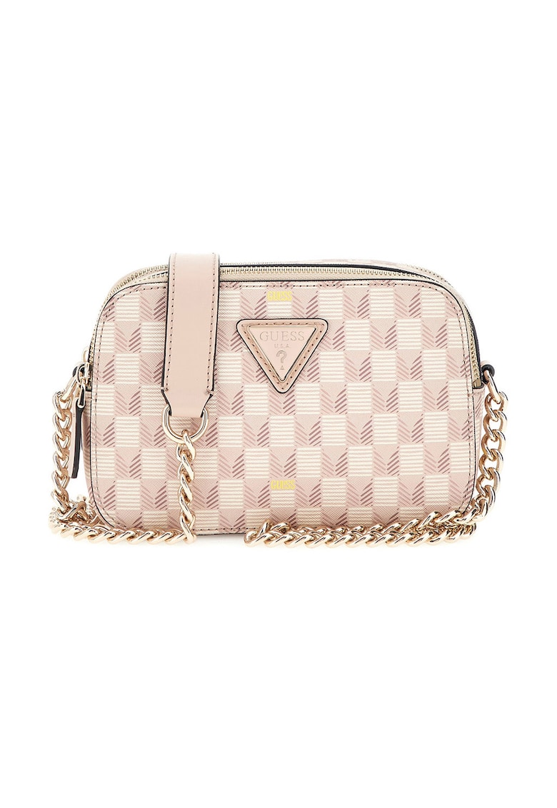 Geanta crossbody cu model Vikky II - Alb/Roz prafuit