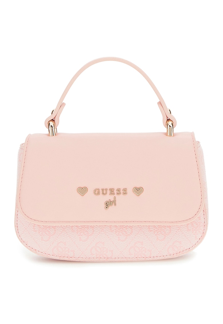 Geanta crossbody cu clapa si logo - Piersica
