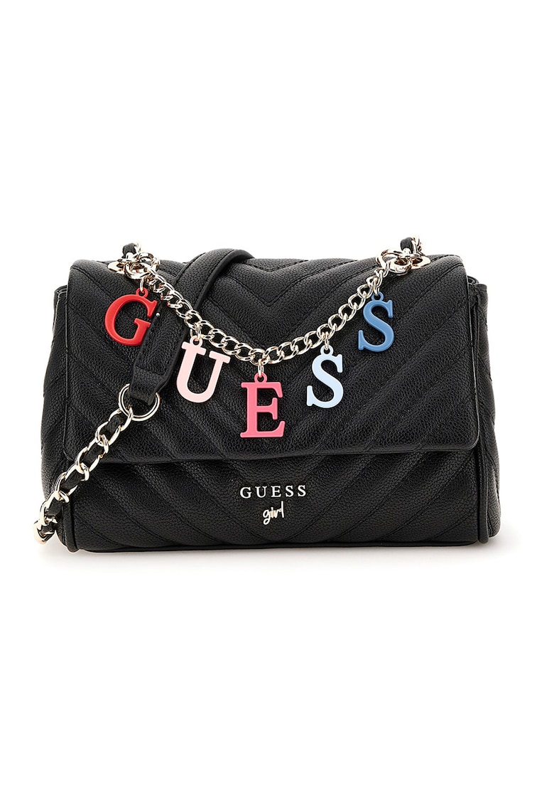 Geanta crossbody cu logo si aspect matlasat