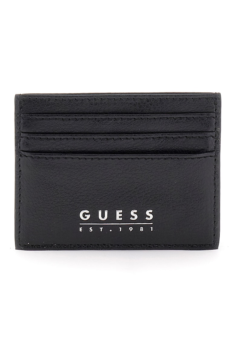 Portcart de piele cu logo metalic