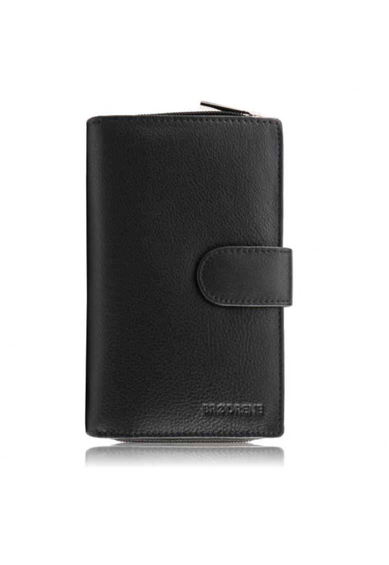 Portofel de dama piele - poseta Brodrene - G-12 MN - rfid - suport card - negru