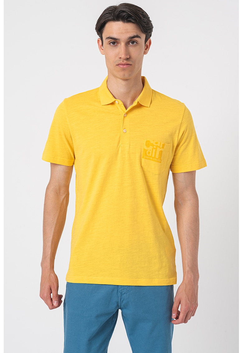 Tricou polo de bumbac cu buzunar aplicat