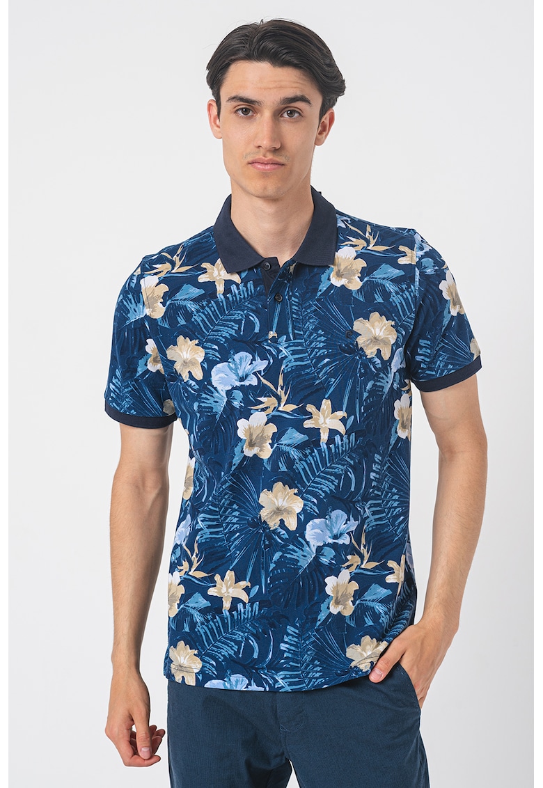 Tricou polo cu imprimeu tropical