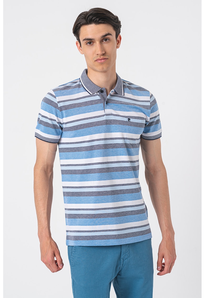 Tricou polo cu model in dungi