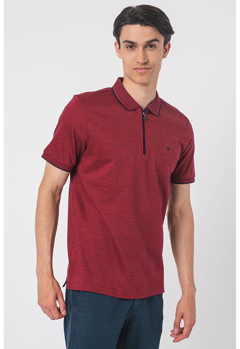 Tricou polo cu fermoar scurt