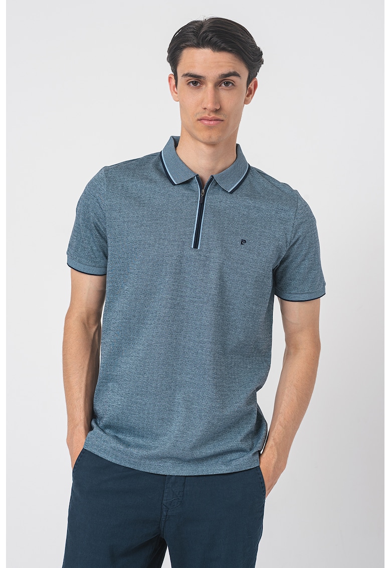 Tricou polo cu fermoar scurt