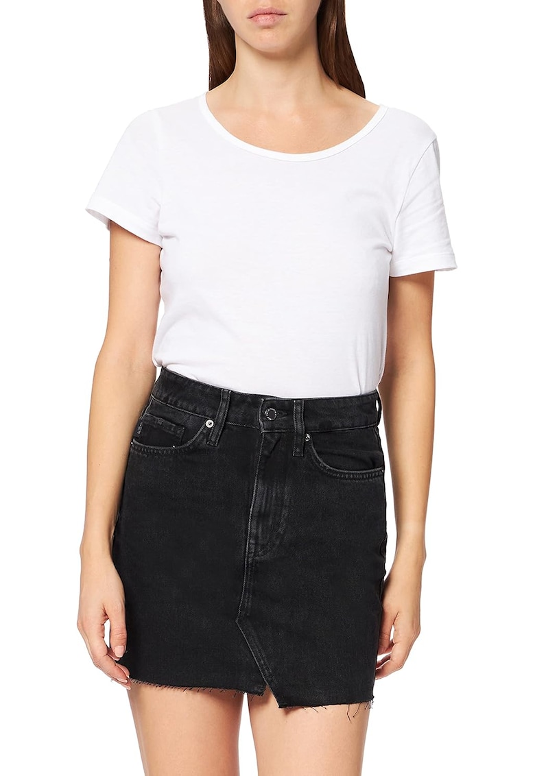 Fusta mini dreapta din denim -