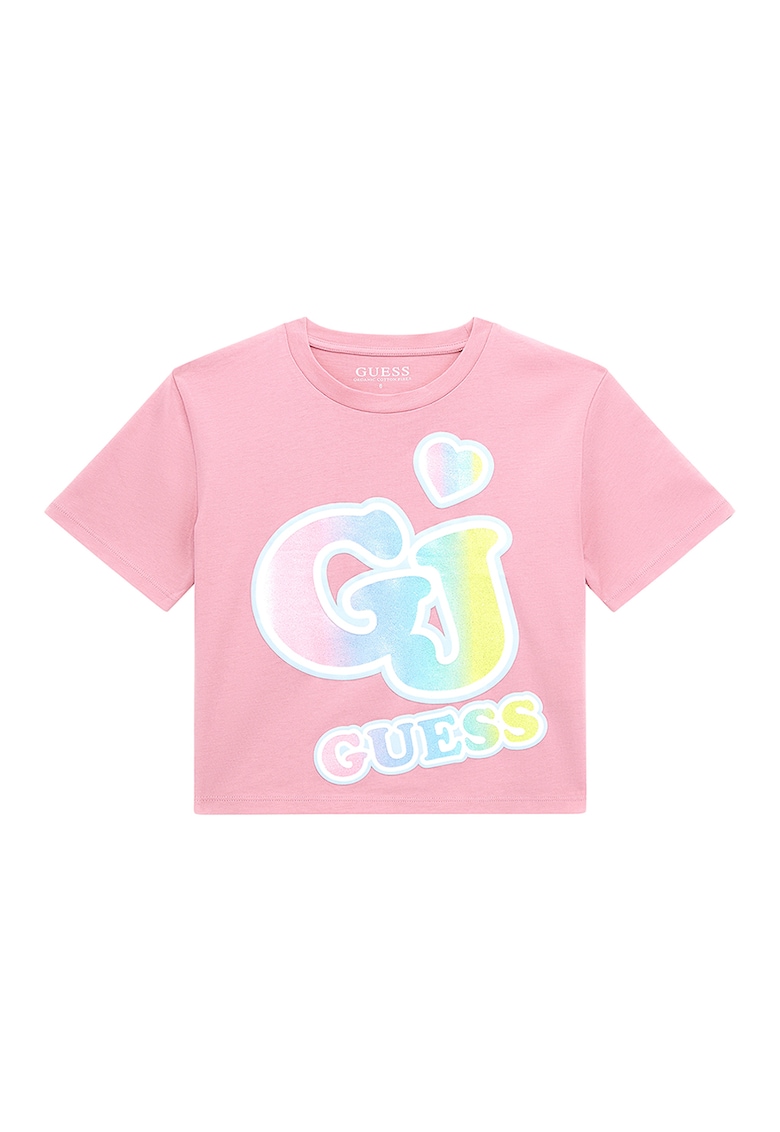 GUESS - Tricou crop de bumbac