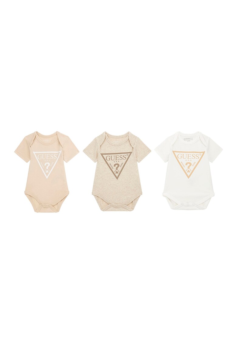 Set de body-uri cu imprimeu logo - 3 piese