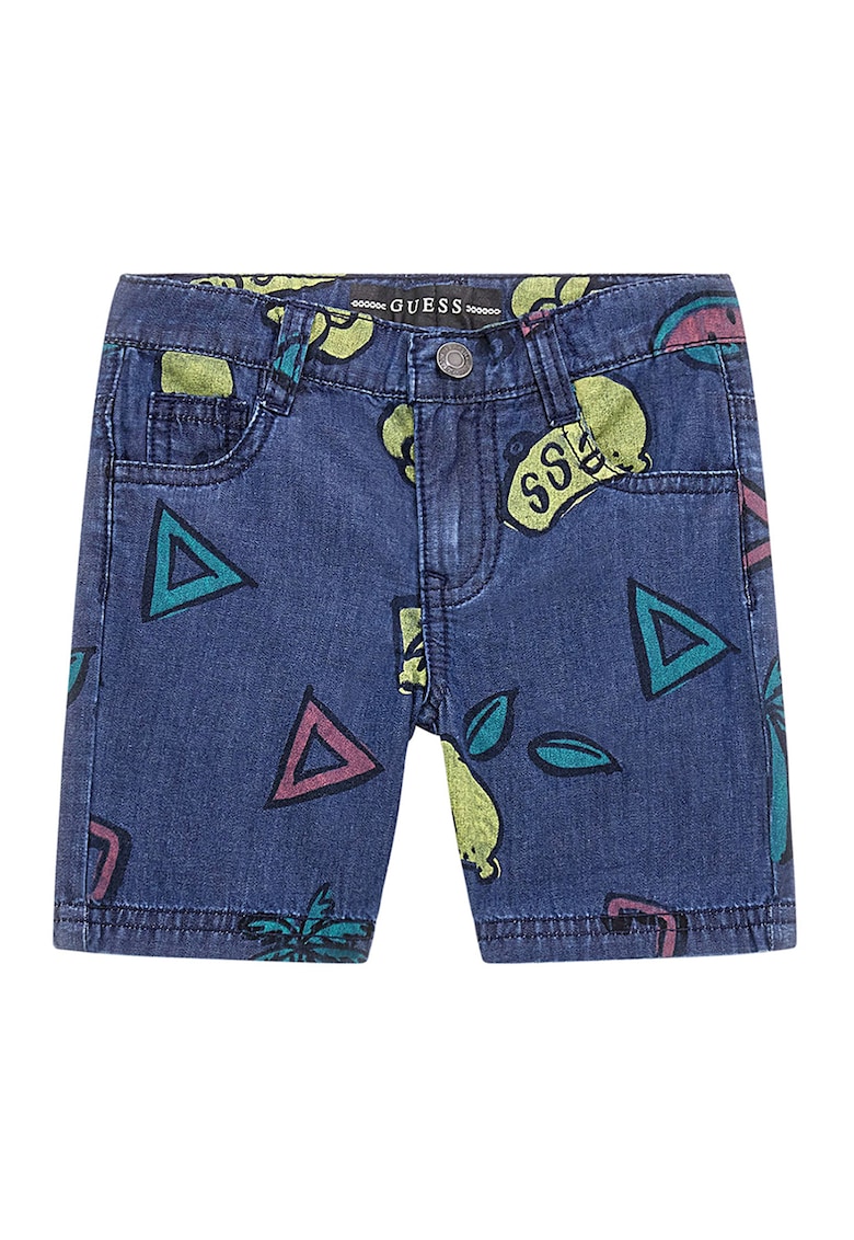 GUESS - Pantaloni scurti de denim cu imprimeu grafic