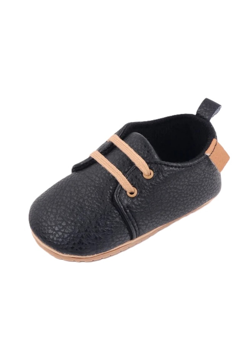 Pantofi Cu Sireturi - Elegant - Piele ecologica - Baieti - Negru