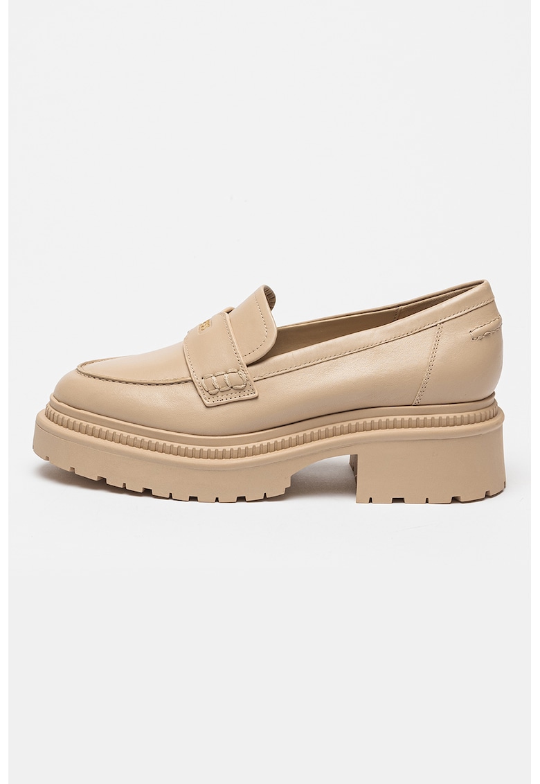 Pantofi loafer din piele cu aspect masiv