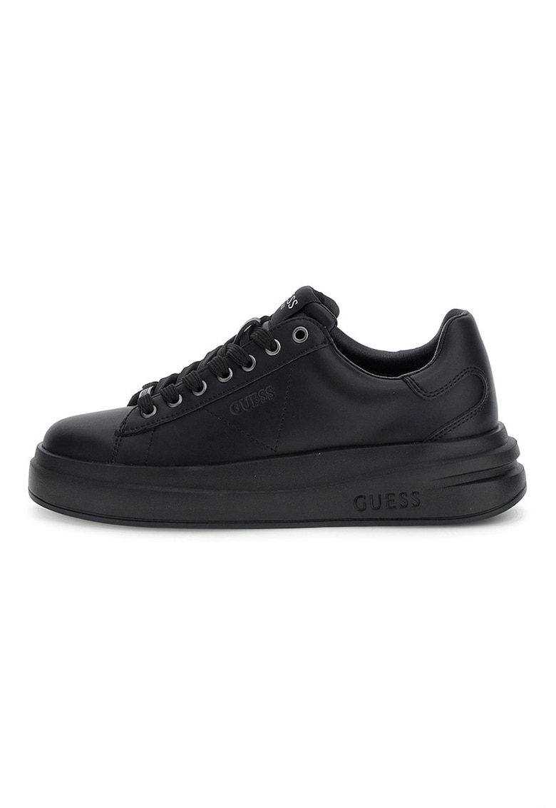 Pantofi sport din piele si piele ecologica - Negru