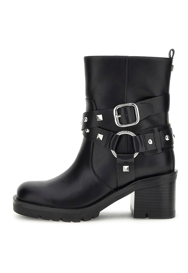 Botine biker de piele ecologica