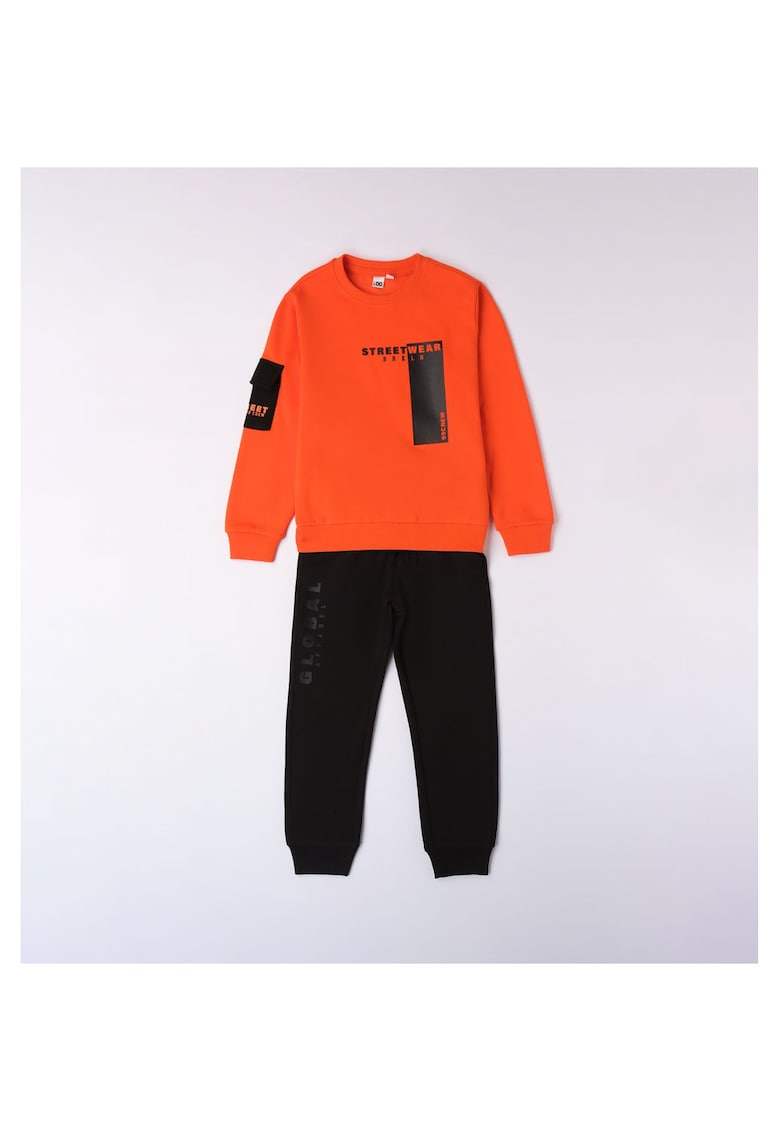 Compleu bluza si pantaloni pentru baiat - 4.7793 - Negru/Portocaliu