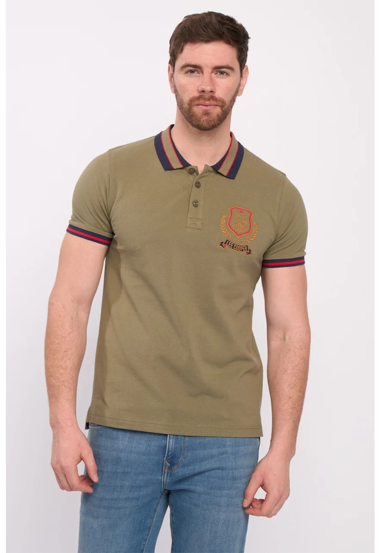 Tricou polo de bumbac cu logo brodat