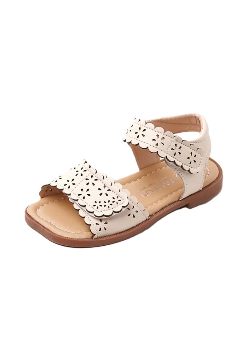Sandale Model Bella - Uni - Casual - Piele ecologica - Fete - Crem