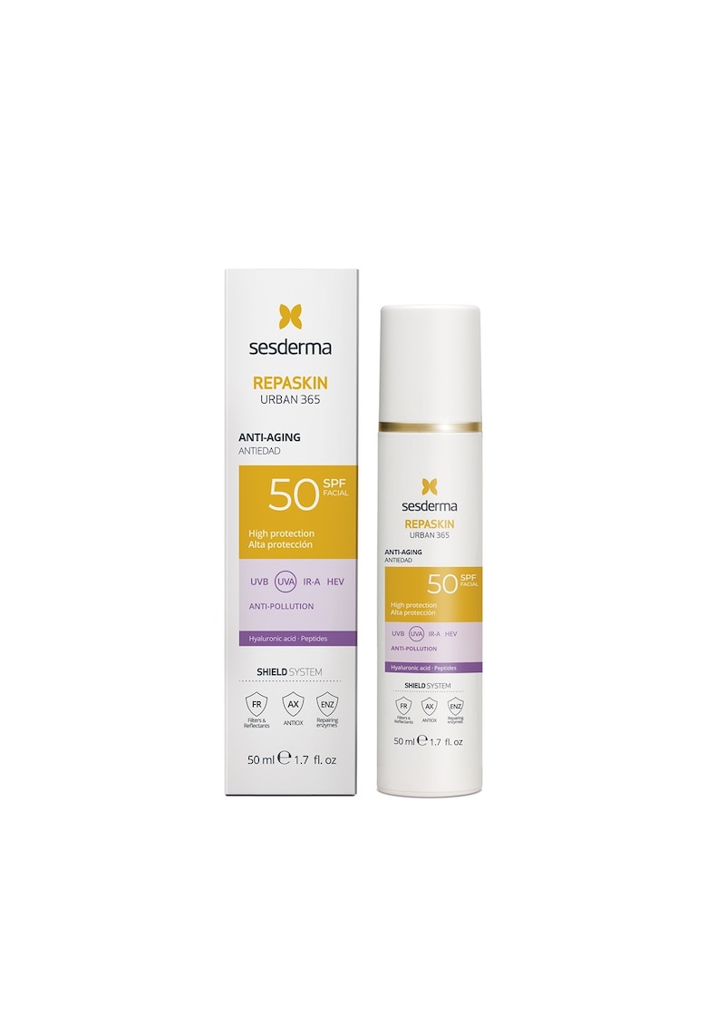 Crema pentru fata anti-aging cu protectie solara SPF50 Urban 365 Repaskin 50 ml