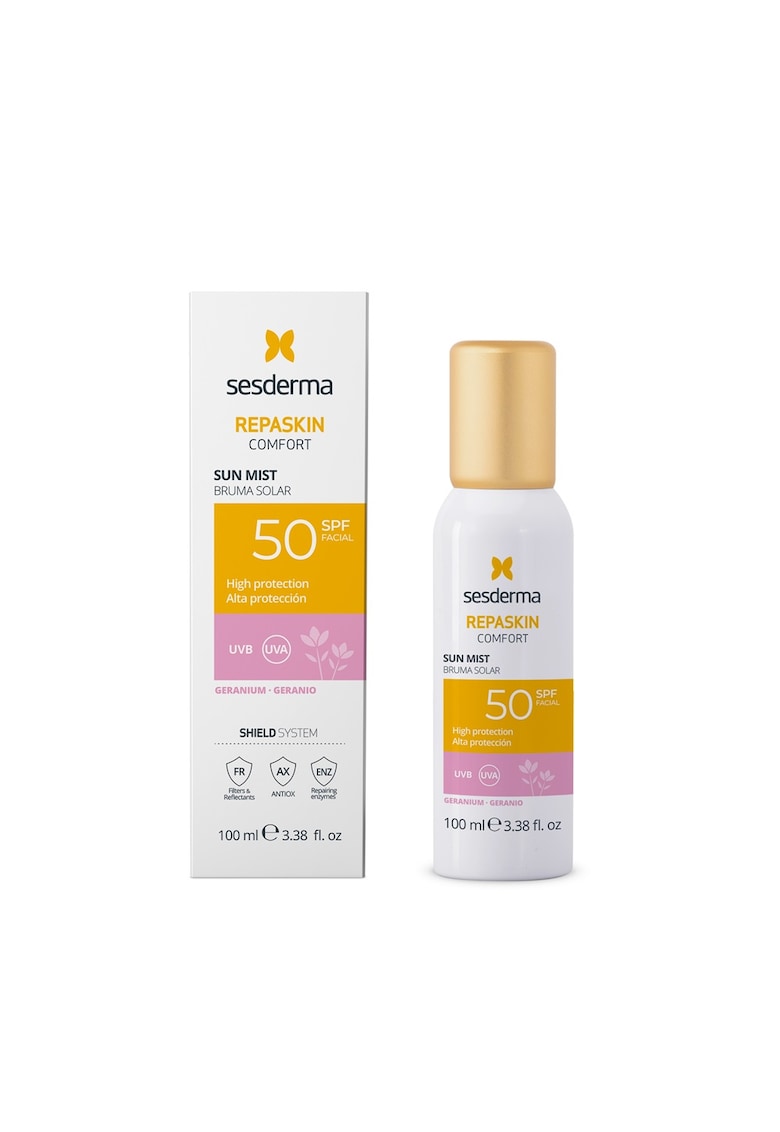 Mist cu protectie solara SPF 50 Repaskin Comfort Sun Mist Geraniu 100 ml