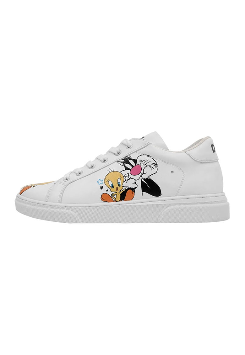 Pantofi sport din piele ecologica cu imprimeu cu desene animate Best Of Tweety And Sylvester