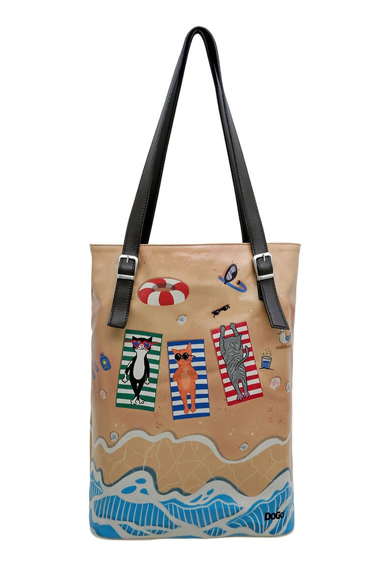 Geanta tote din piele ecologica Cats on The Beach