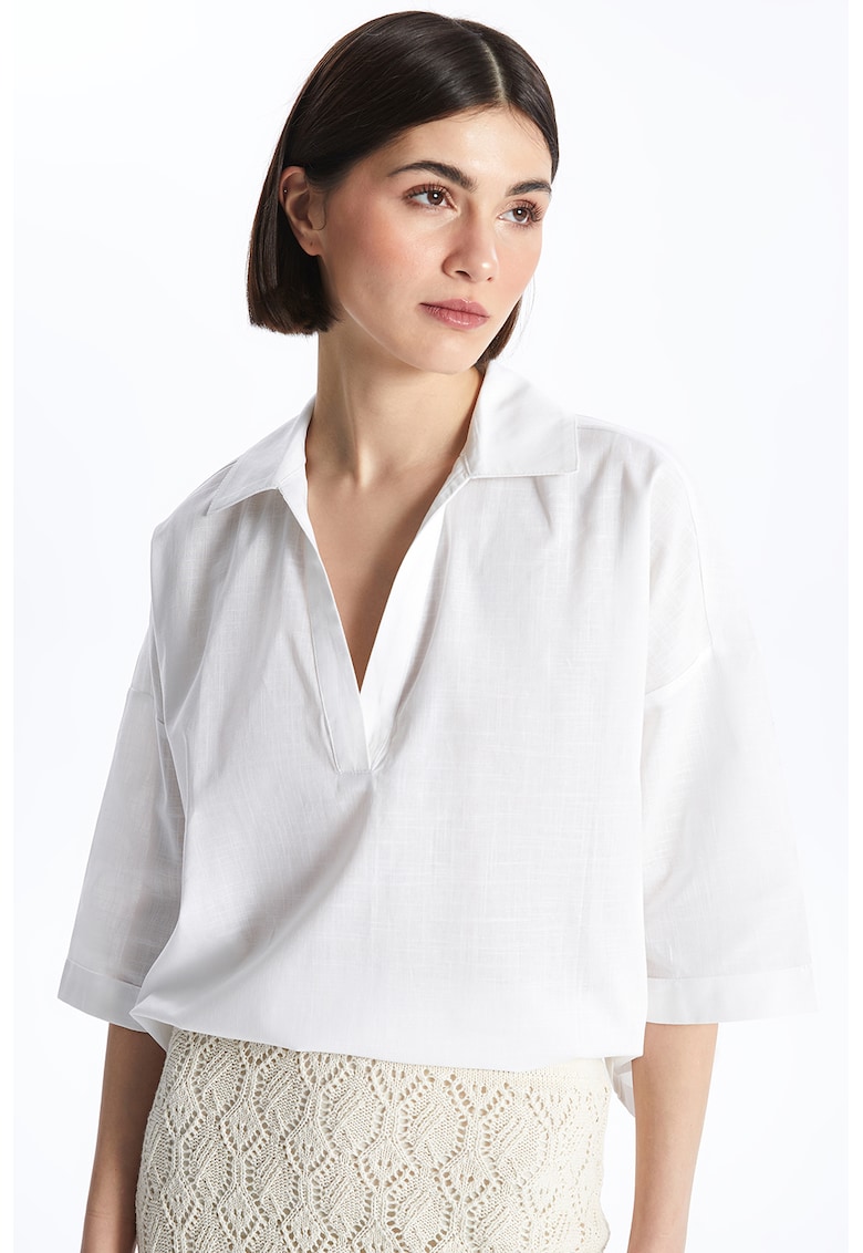 Bluza cu decolteu in V si maneci cazute