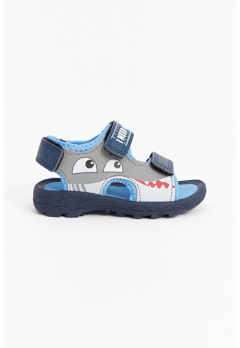 Sandale cu velcro - imprimeu grafic si text
