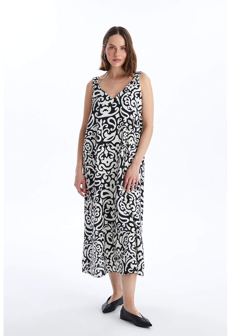 Rochie midi cu decolteu in V