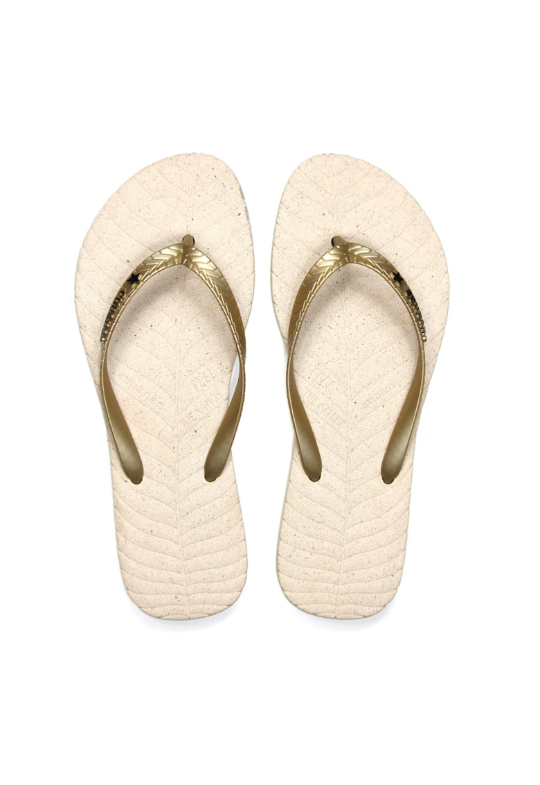 Papuci flip-flop cu bareta cu aspect metalizat Nature -