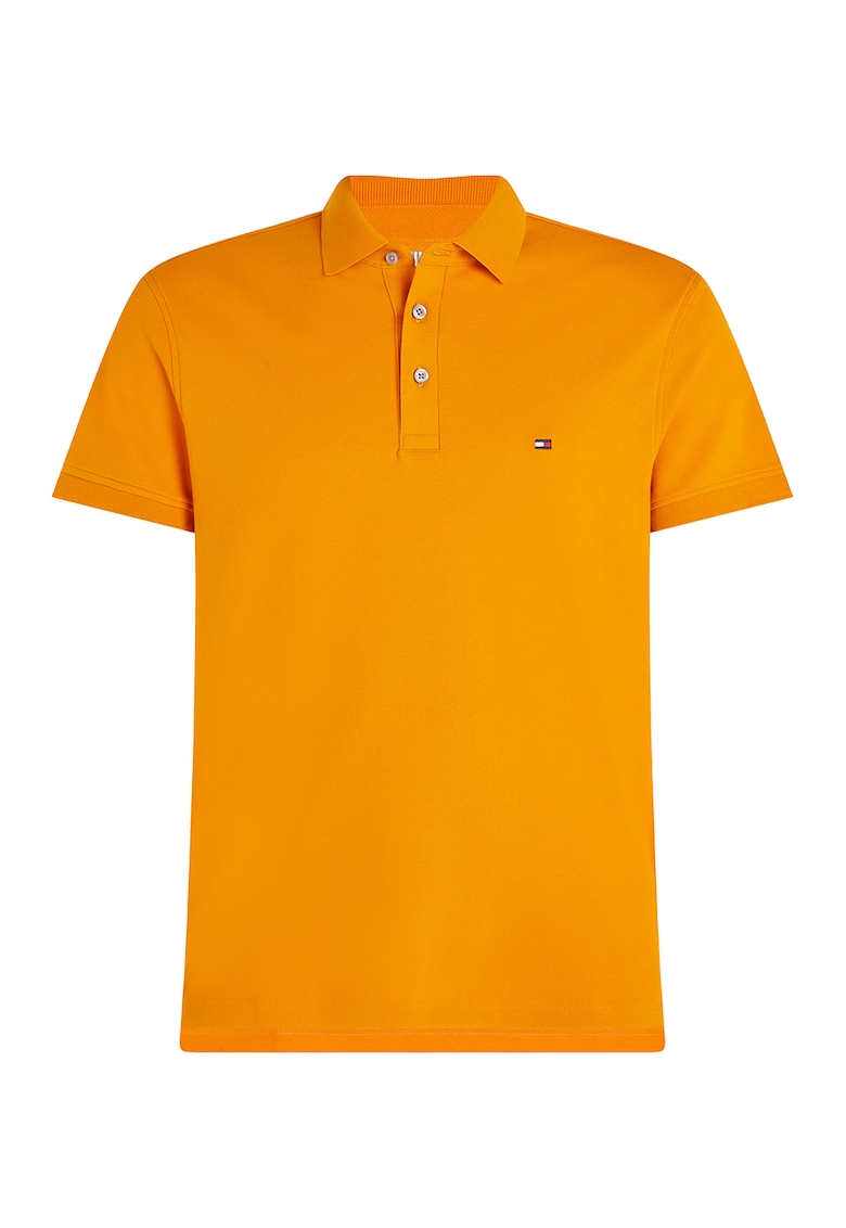 Tricou polo slim fit din amestec de bumbac organic