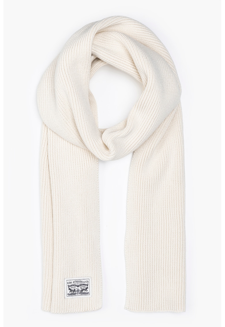 Fular tricotat cu aplicatie logo