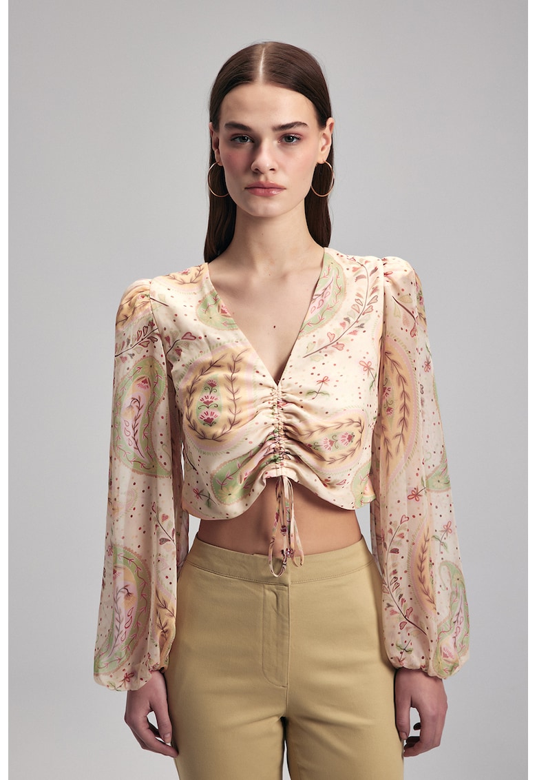 Bluza crop cu imprimeu paisley Bluza crop cu imprimeu paisley