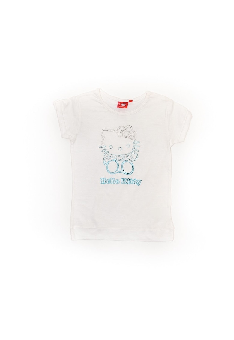 Tricou cu strasuri - fete - HK2948 - Alb