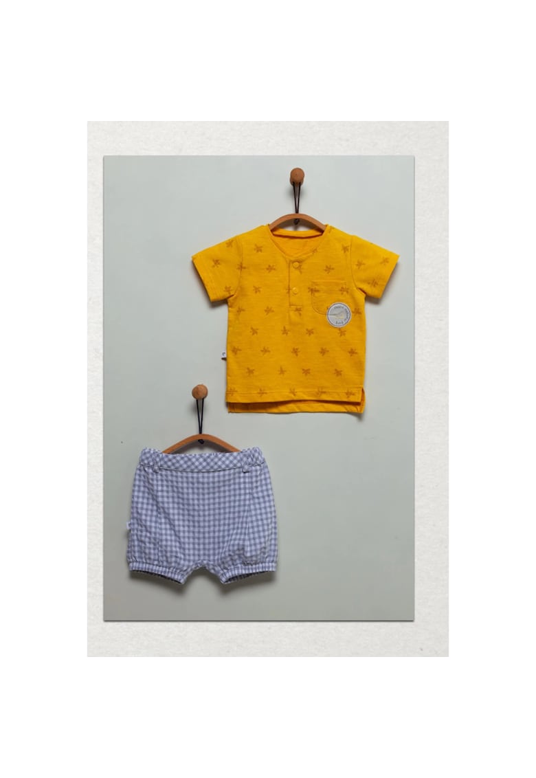 Compleu cu pantaloni scurti pepit -  2 piese - TKE6065 Compleu cu pantaloni scurti pepit -  2 piese - TKE6065